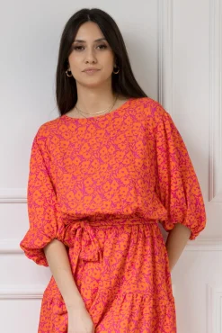 WUALAA Women - Sukienka damska OLIVIA Neon Flowers