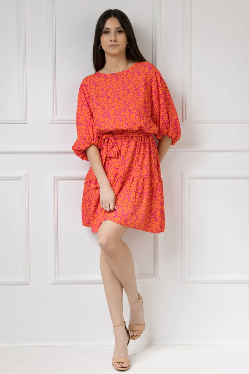 WUALAA Women - Sukienka damska OLIVIA Neon Flowers