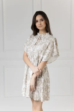 WUALAA Women - Sukienka damska SARA Rustic Symphony Latte/White