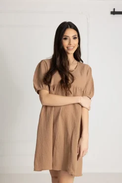 WUALAA Women - Sukienka muślinowa Silvia / Toffi