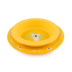 Zestaw naczyń 2el dla dziecka "Exotic Animals" yellow | Canpol Babies