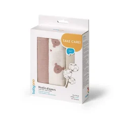 Zestaw pieluszek z muślinu marszczonego 3szt 70x70cm | Babyono 282/03