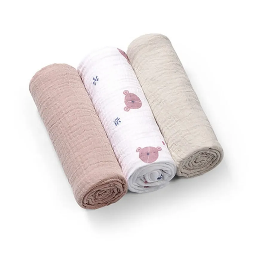 Zestaw pieluszek z muślinu marszczonego 3szt 70x70cm | Babyono 282/03