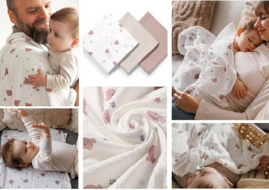 Zestaw pieluszek z muślinu marszczonego 3szt 70x70cm | Babyono 282/03