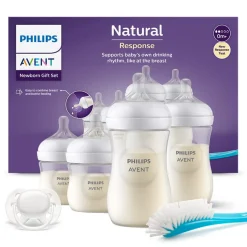 Zestaw startowy 4szt butelek Responsywnych Natural + szczotka i smoczek 0-6m | Avent