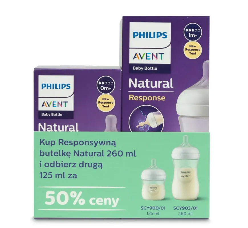Zestaw 2szt butelek Responsywnych Natural 125ml i 260ml | Avent