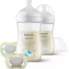 Zestaw 2szt Butelka responsywna 260ml + smoczki uspokajające Ultra Air 0-6m | Avent