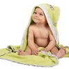 Zielone okrycie kąpielowe 100x100 ręcznik z kapturkiem  dla niemowląt Bamboo | Baby Matex