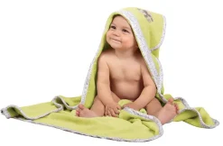 Zielone okrycie kąpielowe 100x100 ręcznik z kapturkiem dla niemowląt Bamboo | Baby Matex